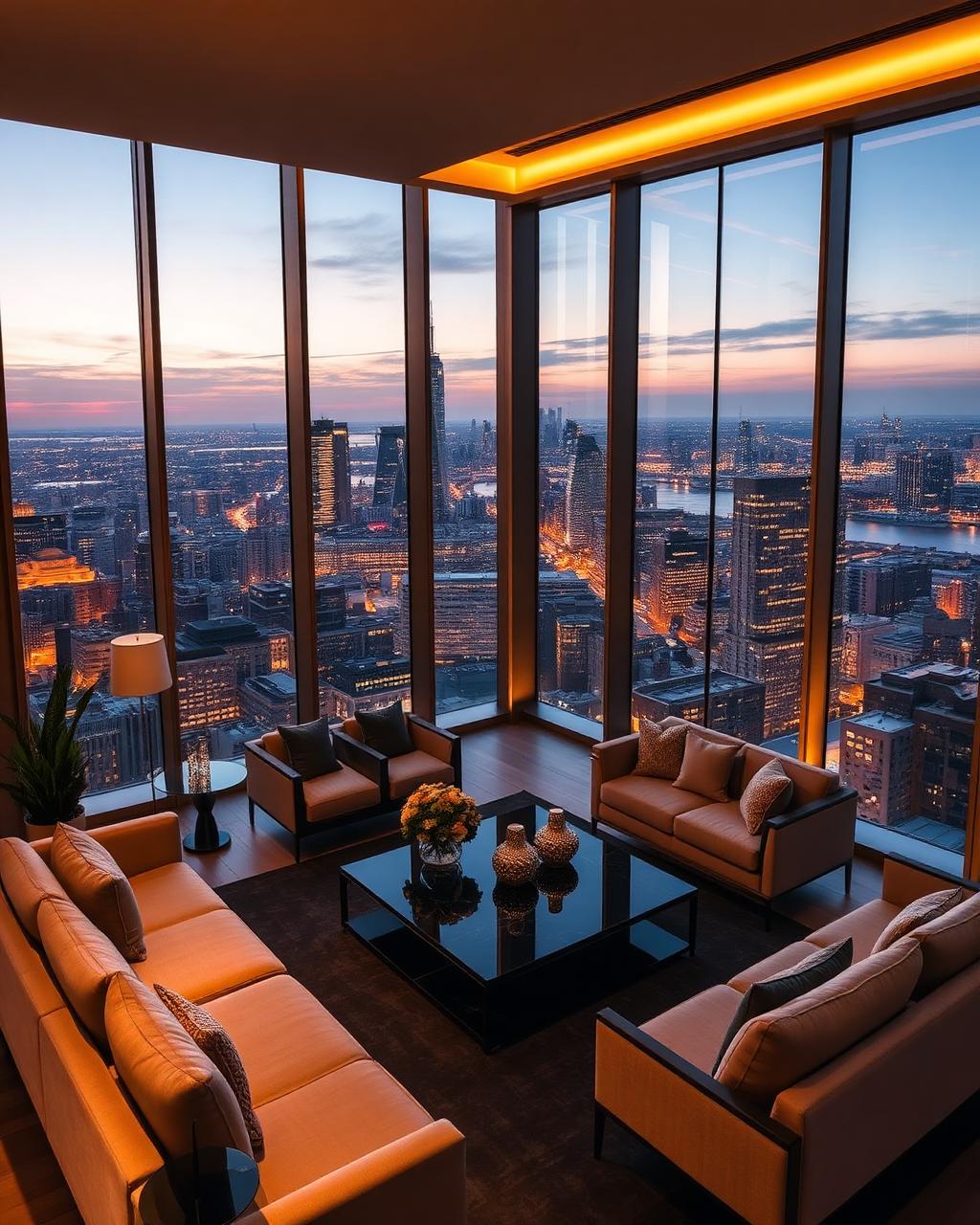 Penthouse skyline view